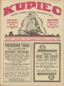 Kupiec: najstarszy tygodnik kupiecko - przemysłowy w Polsce 1928.08.11 R.22 Nr32