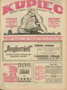 Kupiec: najstarszy tygodnik kupiecko - przemysłowy w Polsce 1928.08.25 R.22 Nr34