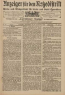 Anzeiger f&uuml;r den Netzedistrikt Kreis- und Wochenblatt f&uuml;r den Kreis und Stadt Czarnikau 1909.09.25 Jg.57 Nr112