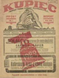 Kupiec: najstarszy tygodnik kupiecko - przemysłowy w Polsce 1929.01.05 R.23 Nr1