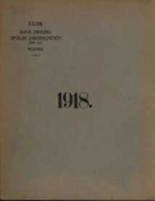 Sprawozdanie z czynności w roku 1918