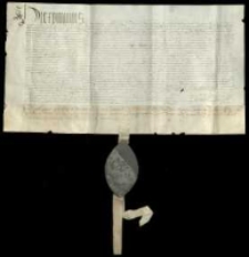 [Ogłoszenie przez Hieronima Ghinucciego, audytora generalnego sądu Kamery Apostolskiej i sędziego zwyczajnego Kurii Rzymskiej, ekskomuniki kanonika kapituły warmińskiej Andrzeja Kopernika (brata wielkiego astronoma) na żądanie kanonika głogowskiego Mateusza Lamprechta z powodu niespłacenia w terminie pokaźnej sumy 70 dukat&oacute;w w złocie z funduszy Kamery Apostolskiej, pożyczonych przez Lamprechta za zgodą władz kościelnych dla Kopernika od kupca florenckiego Benedykta Strozziego, czasowego beneficjenta pieniędzy kościelnych]