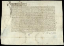 [Transumpt dokumentu Mikołaja z Michałowa kasztelana i starosty krakowskiego wystawionego 24 kwietnia 1434 r., w kt&oacute;rym określił on uprawnienia wikariuszy katedry krakowskiej i rajc&oacute;w miasta Krakowa odnoście nieruchomości pozostałych po Świętosławie Popku mieszczaninie kleparskim.]