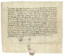 [Zobowiązanie Fredhelma Wezenborga, syna Maćka Borkowica, przebywającego w grodzie Trzciel do stawienia się przed sądem kr&oacute;la Władysława Jagiełły w Poznaniu, Kościanie lub Obornikach niezwłocznie po otrzymaniu powiadomienia od starosty generalnego Wielkopolski Tomka z Węgleszyna i zeznawania w sprawie sporu majątkowego między Wichną Wezenborg (Wezemborg) z Grodziska Wlkp. i jej synem Borkiem a nim samym o zwrot d&oacute;br trzcielskich]