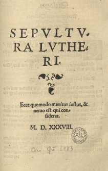 Sepultura Lutheri [...]