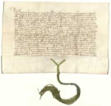 [Potwierdzenie sprzedaży wsi Lęgniszewo przez braci Świętosława i Marcina klasztorowi cysters&oacute;w w Łeknie.]