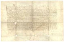 [Kazimierz, kr&oacute;l Polski, na prośbę klasztoru Norbertan&oacute;w w Brzesku, zatwierdza przywilej nadany opactwu przez księcia krakowskiego Bolesława w 1256 r., zatwierdzony z kolei przez kr&oacute;la Władysława 01.05.1331, i pozwala na przeniesienie z prawa polskiego na prawo niemieckie wsi należących do majątku klasztornego].