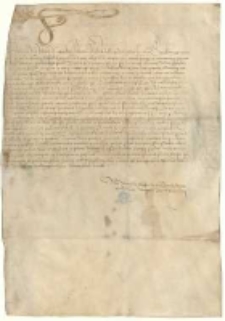 [Mandat Kazimierza Jagiellończyka nakazujący Radzie miejskiej Poznania wypłacenie należnego królowi od miasta i uiszczanego każdego roku wedle zwyczaju na św. Marcina czynszu rocznego 60 grzywien od sumy 1300 złotych węgierskich zapisanej na dochodach miejskich Janowi Ostrorogowi, kasztelanowi poznańskiemu i zaufanemu doradcy królewskiemu, z tytułu zapisu tego czynszu i kapitału]