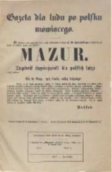 Mazur tygodnik chrześcijański dla polskich ludzi. R. 2. 1884, [druk reklamujący czasopismo]