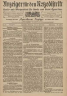 Anzeiger f&uuml;r den Netzedistrikt Kreis- und Wochenblatt f&uuml;r Kreis und Stadt Czarnikau 1910.04.19 Jg.58 Nr47
