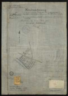 Kreis Schrimm, Gemeindebezirk Kurnik [...] Liegenschaften der [...] Marianna Handkiewicz und Geschwister Kubracki. Ausgefertigt aus der Grundsteuergemarkungskarte auf ansuchen der Grundbezitzer [...] Roman Handkiewicz. , Frieler [wyk.].