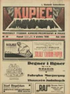Kupiec: najstarszy tygodnik kupiecko - przemysłowy w Polsce 1930.12.06 R.24 Nr49; I Wydanie Gwiazdkowe