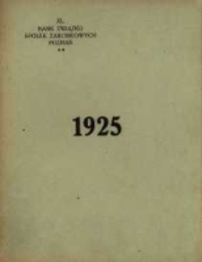 Sprawozdanie z czynności w roku 1925