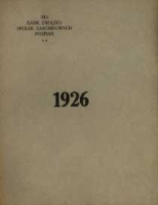 Sprawozdanie z czynności w roku 1926