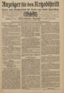 Anzeiger f&uuml;r den Netzedistrikt Kreis- und Wochenblatt f&uuml;r Kreis und Stadt Czarnikau 1910.08.04 Jg.58 Nr92