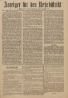 Anzeiger f&uuml;r den Netzedistrikt Kreis- und Wochenblatt f&uuml;r Kreis und Stadt Czarnikau 1910.08.06 Jg.58 Nr93