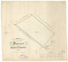 Mappa części odciętej koleją od rewiru Drapałka I, majętności k&oacute;rnickiej. Pomierzył i wyrysował [...] Antoni Kausz [...].