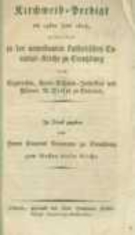 Kirchweih-Predigt am 29sten Juni 1823, gehalten in der neuerbauten katholischen Curatial-Kirche zu Creutzburg vom...