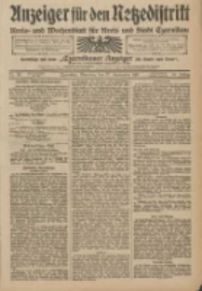 Anzeiger f&uuml;r den Netzedistrikt Kreis- und Wochenblatt f&uuml;r Kreis und Stadt Czarnikau 1910.09.27 Jg.58 Nr115
