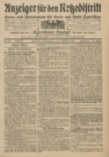 Anzeiger f&uuml;r den Netzedistrikt Kreis- und Wochenblatt f&uuml;r Kreis und Stadt Czarnikau 1910.10.13 Jg.58 Nr122