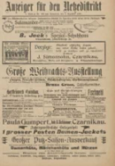 Anzeiger f&uuml;r den Netzedistrikt Kreis- und Wochenblatt f&uuml;r Kreis und Stadt Czarnikau 1910.12.03 Jg.58 Nr144