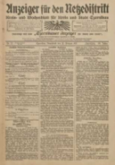 Anzeiger f&uuml;r den Netzedistrikt Kreis- und Wochenblatt f&uuml;r Kreis und Stadt Czarnikau 1911.02.21 Jg.59 Nr22