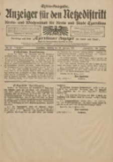 Anzeiger f&uuml;r den Netzedistrikt Kreis- und Wochenblatt f&uuml;r Kreis und Stadt Czarnikau 1911.02.20 Jg.59 Nr22