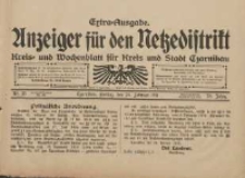 Anzeiger für den Netzedistrikt Kreis- und Wochenblatt für Kreis und Stadt Czarnikau 1911.02.24 Jg.59 Nr25