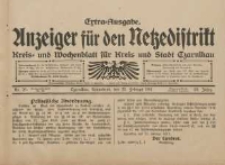 Anzeiger f&uuml;r den Netzedistrikt Kreis- und Wochenblatt f&uuml;r Kreis und Stadt Czarnikau 1911.02.25 Jg.59 Nr26