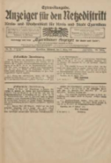 Anzeiger f&uuml;r den Netzedistrikt Kreis- und Wochenblatt f&uuml;r Kreis und Stadt Czarnikau 1911.03.01 Jg.59 Nr26