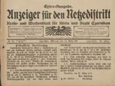 Anzeiger f&uuml;r den Netzedistrikt Kreis- und Wochenblatt f&uuml;r Kreis und Stadt Czarnikau 1911.03.22 Jg.59 Nr35