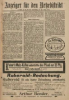 Anzeiger f&uuml;r den Netzedistrikt Kreis- und Wochenblatt f&uuml;r Kreis und Stadt Czarnikau 1911.03.25 Jg.59 Nr37
