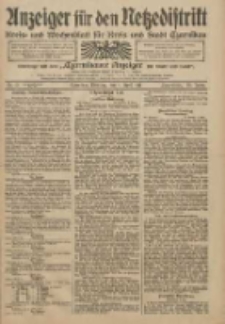 Anzeiger f&uuml;r den Netzedistrikt Kreis- und Wochenblatt f&uuml;r Kreis und Stadt Czarnikau 1911.04.04 Jg.59 Nr41