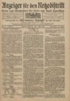 Anzeiger für den Netzedistrikt Kreis- und Wochenblatt für Kreis und Stadt Czarnikau 1911.04.04 Jg.59 Nr41
