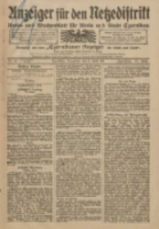 Anzeiger für den Netzedistrikt Kreis- und Wochenblatt für Kreis und Stadt Czarnikau 1911.04.08 Jg.59 Nr43