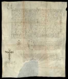 [Mandat wielkiego mistrza krzyżackiego Ludwika von Erlichshausen dotyczący mianowania w ramach realizacji postanowień świeżo zawartego II pokoju toruńskiego specjalnych prokuratorów (w tym Polaka, kanonika gnieźnieńskiego Bartłomieja Kiełbasy) z zadaniem uzyskania w Kurii Rzymskiej zniesienia i unieważnienia wszelkich kar kościelnych nałożonych do tego czasu przez papieża lub jego wysłanników z inicjatywy i na żądanie Krzyżaków przy różnych okazjach na poddanych zakonu zamieszkujących należące do niego prowincje, tj. Pomorze Gdańskie, Prusy oraz ziemię chełmińską i ziemię michałowską]