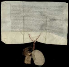 [Zgoda biskupa Jana Rotha na powiększenie dochodu altarii Świętej i Niepodzielnej Tr&oacute;jcy w kościele w Szprotawie o dodatkowe 5 grzywien rocznego czynszu].