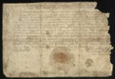 Dyplom kr&oacute;la Michała Wiśniowieckiego, nadający na prośbę Karola Andrzeja Grudzińskiego, woj. poznańskiego trzy jarmarki doroczne w jego miasteczku dziedzicznym K&oacute;rniku