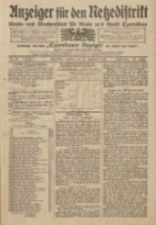 Anzeiger f&uuml;r den Netzedistrikt Kreis- und Wochenblatt f&uuml;r Kreis und Stadt Czarnikau 1911.09.24 Jg.59 Nr115