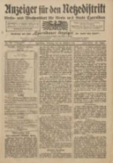 Anzeiger f&uuml;r den Netzedistrikt Kreis- und Wochenblatt f&uuml;r Kreis und Stadt Czarnikau 1911.10.10 Jg.59 Nr122