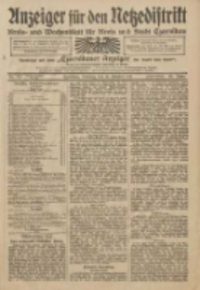 Anzeiger für den Netzedistrikt Kreis- und Wochenblatt für Kreis und Stadt Czarnikau 1911.10.10 Jg.59 Nr122