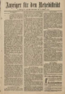Anzeiger f&uuml;r den Netzedistrikt Kreis- und Wochenblatt f&uuml;r Kreis und Stadt Czarnikau 1911.10.14 Jg.59 Nr124