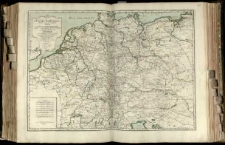 L'Empire d'Allemagne divise en ses principaux etats, ou sont exactement remarquees toutes les routes des Postes et Chariots de Poste de l'Empire de la Hollande et des Pays-Bas, depuis les Confins de la France, jusque dans la Pologne et dans la Hongrie. Sur les Memoires les plus Nouveaux
