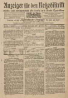 Anzeiger f&uuml;r den Netzedistrikt Kreis- und Wochenblatt f&uuml;r Kreis und Stadt Czarnikau 1911.11.09 Jg.59 Nr135
