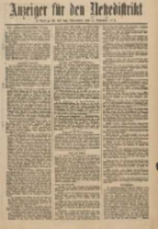 Anzeiger f&uuml;r den Netzedistrikt Kreis- und Wochenblatt f&uuml;r Kreis und Stadt Czarnikau 1911.11.18 Jg.59 Nr139