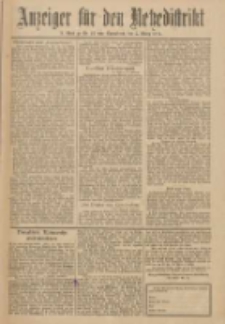 Anzeiger f&uuml;r den Netzedistrikt Kreis- und Wochenblatt f&uuml;r Kreis und Stadt Czarnikau 1912.03.02 Jg.60 Nr27