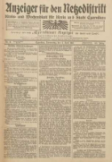 Anzeiger f&uuml;r den Netzedistrikt Kreis- und Wochenblatt f&uuml;r Kreis und Stadt Czarnikau 1912.04.04 Jg.60 Nr41