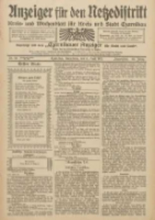 Anzeiger f&uuml;r den Netzedistrikt Kreis- und Wochenblatt f&uuml;r Kreis und Stadt Czarnikau 1912.04.06 Jg.60 Nr42