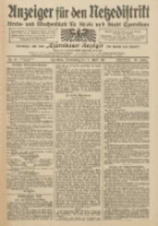 Anzeiger f&uuml;r den Netzedistrikt Kreis- und Wochenblatt f&uuml;r Kreis und Stadt Czarnikau 1912.04.11 Jg.60 Nr43