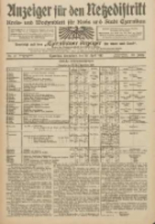 Anzeiger f&uuml;r den Netzedistrikt Kreis- und Wochenblatt f&uuml;r Kreis und Stadt Czarnikau 1912.04.20 Jg.60 Nr47